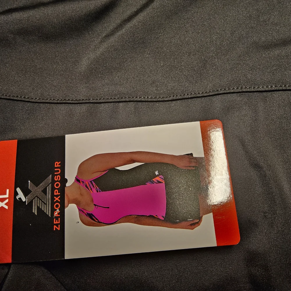 1 NWT Zeroposur Pink and Black swimwear top and bottom size XL